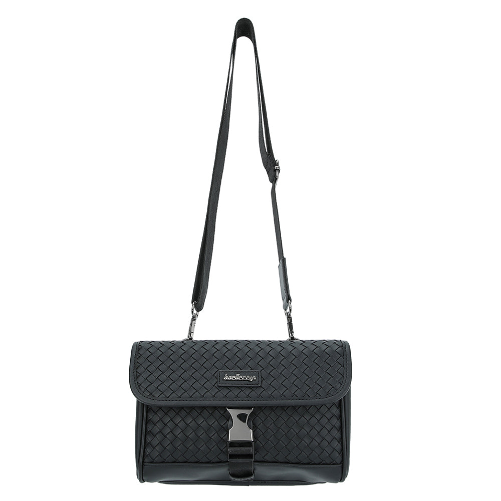 BAELLERRY N8926 Business Men Shoulder Bag Woven PU Leather Crossbody Bag BAELLERRY N8926 Business Men Shoulder Bag Woven PU Leather Crossbody Bag